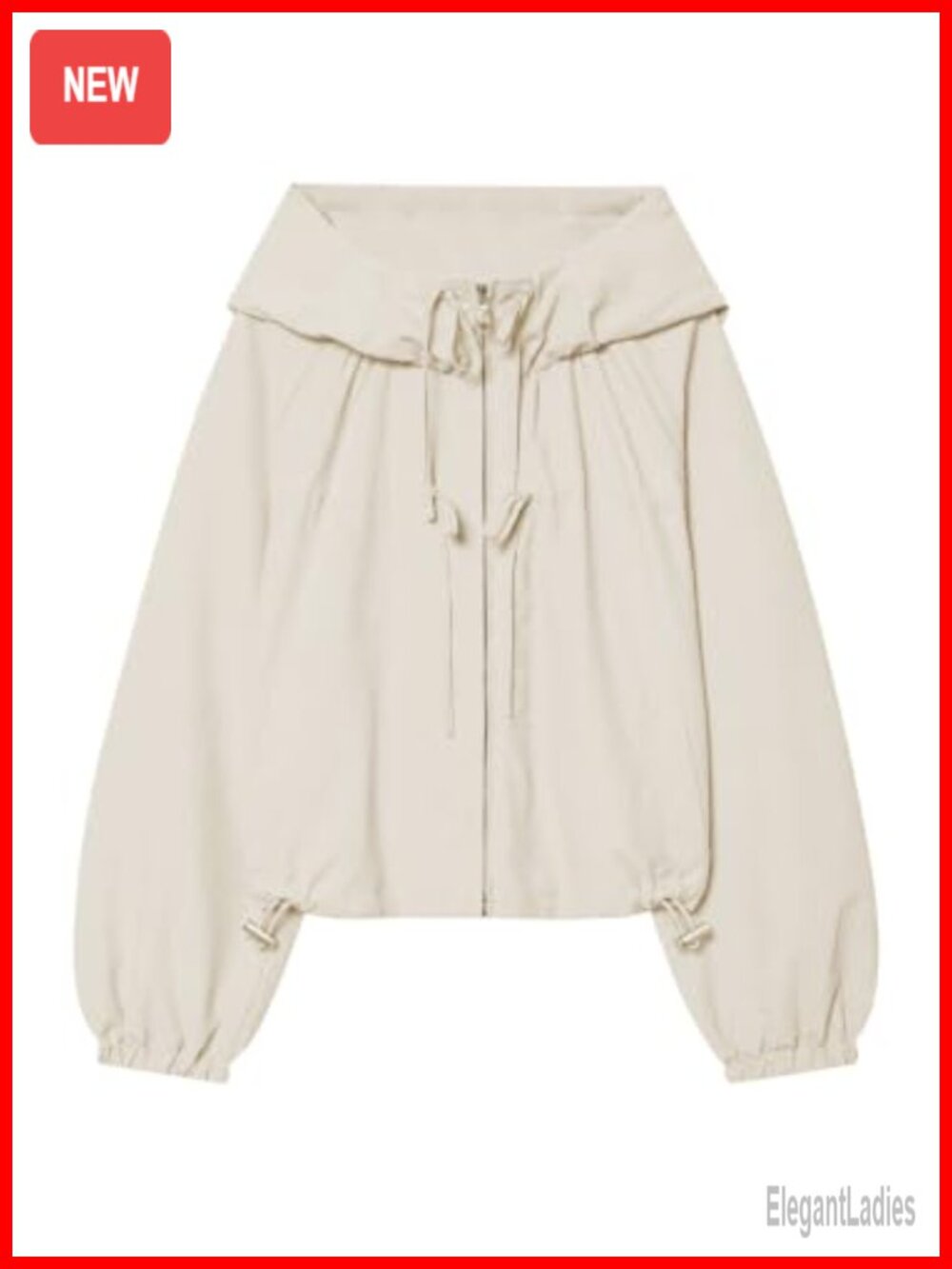 Women's Lightweight Nylon Windbreaker Zip Up Hoodie Cropped Casual Jacket